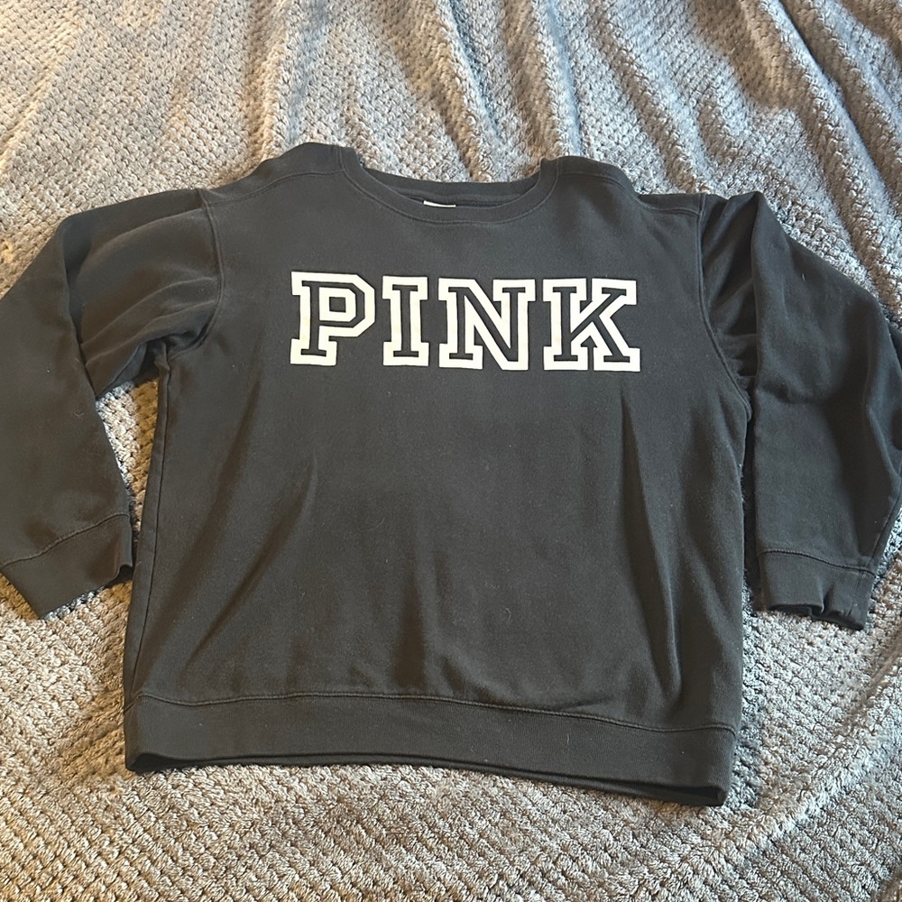 PINK Victoria's Secret Black Crewneck